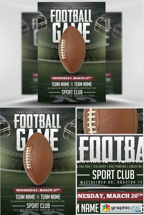 American Football Game Flyer Template