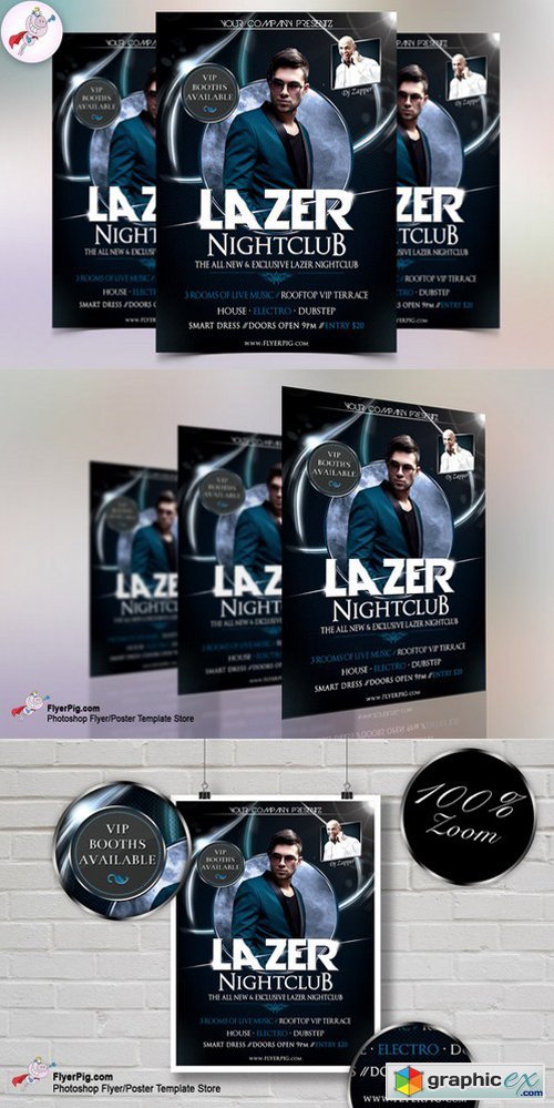 Lazer Nightclub Flyer Template