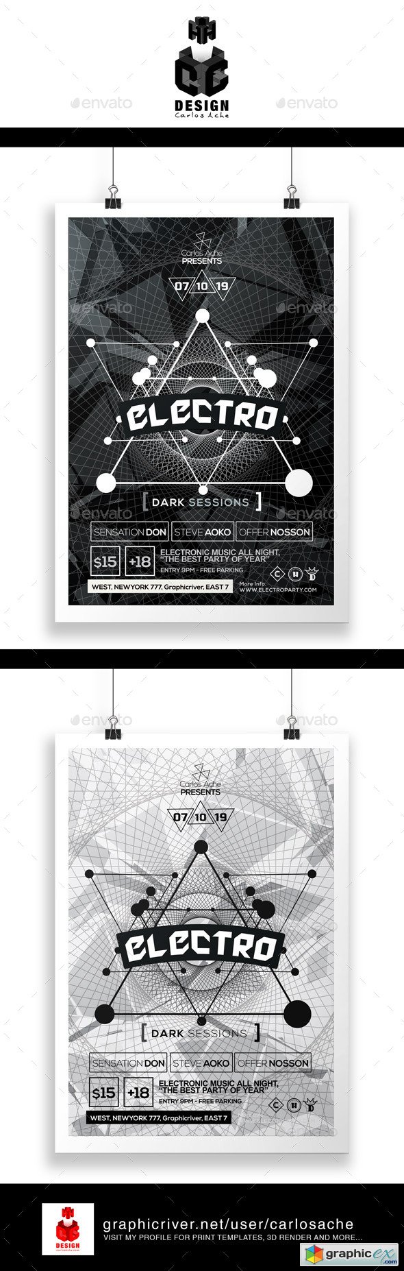Electro Dark Session Flyer & Poster Template