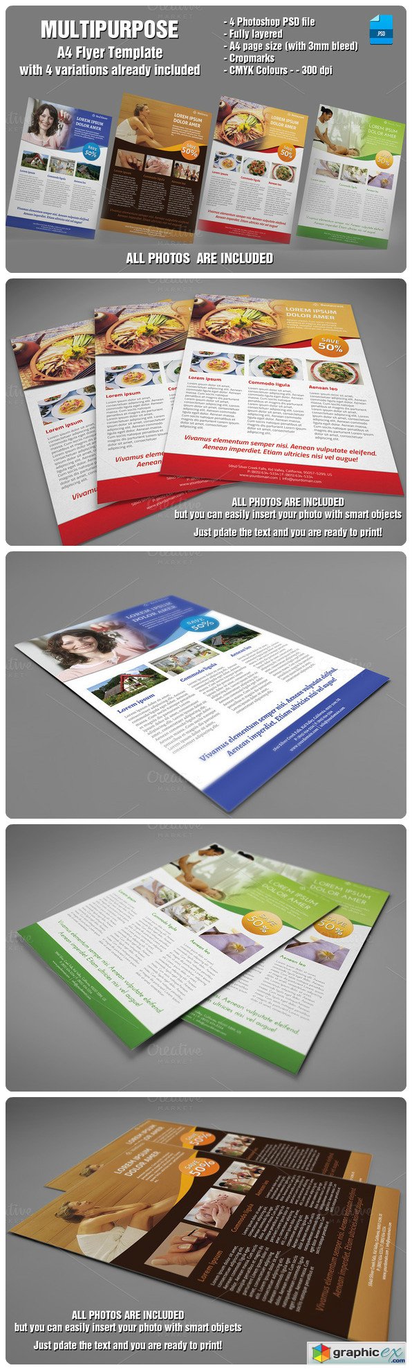 Multipurpose Flyer with 4 variations