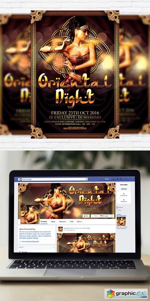 Oriental Night Vol.2 - Flyer Template + Facebook Cover
