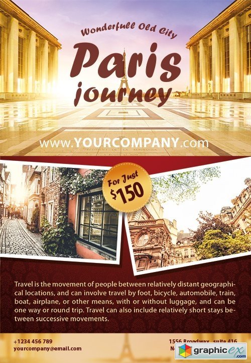 Paris journey Flyer PSD Template