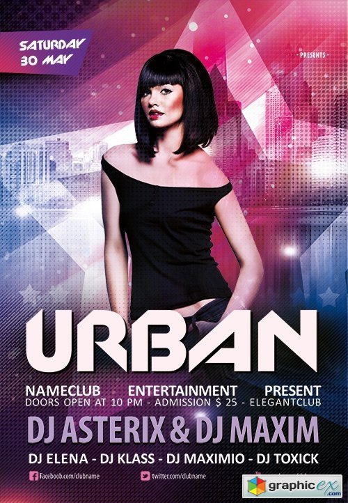 Urban party Flyer PSD Template