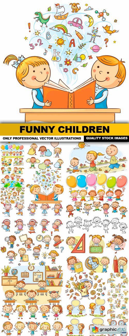 Funny Children - 20 Vector