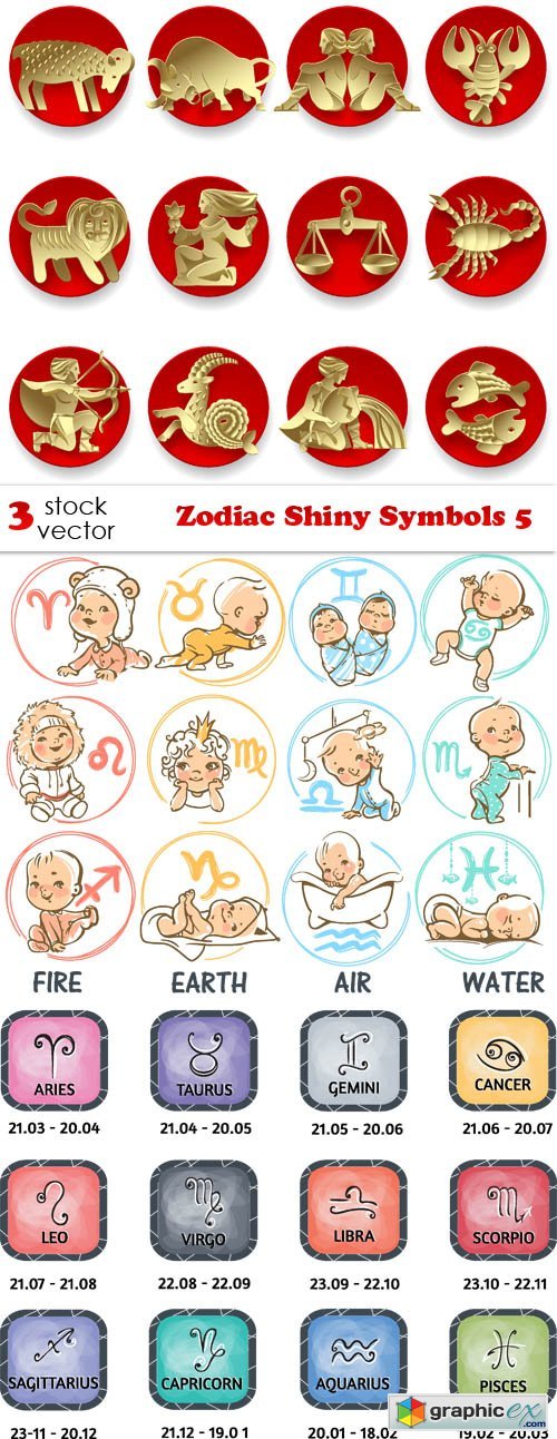 Vectors - Zodiac Shiny Symbols 5