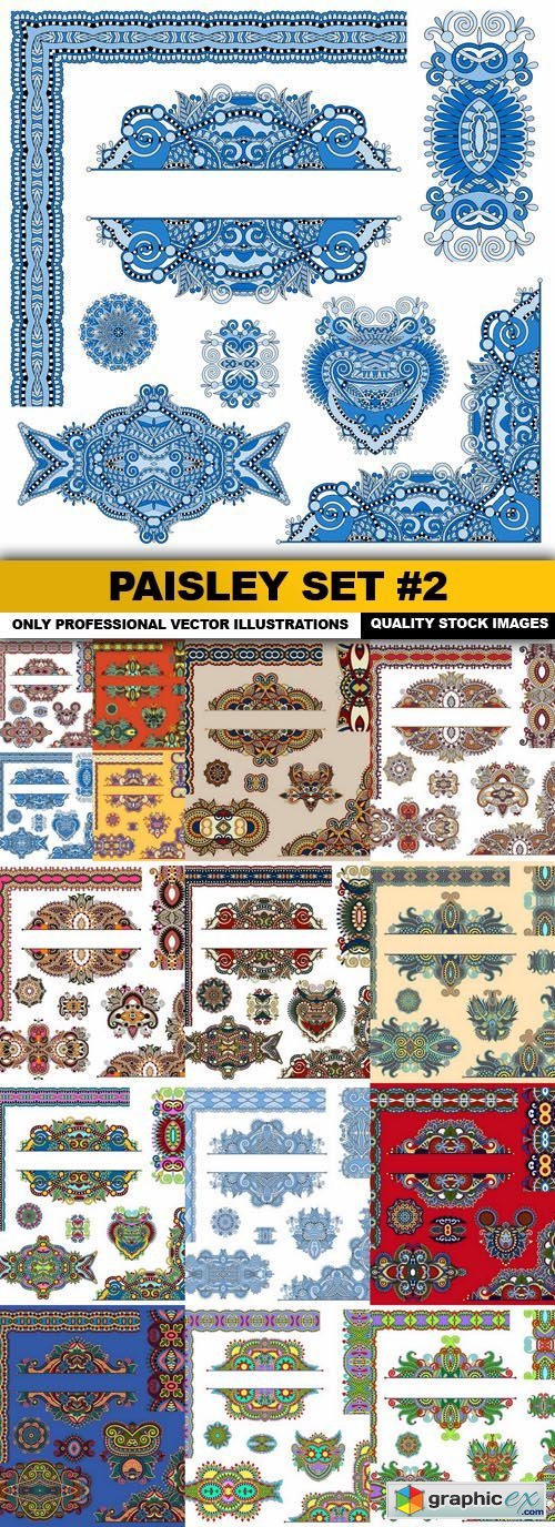 Paisley Set #2 - 15 Vector