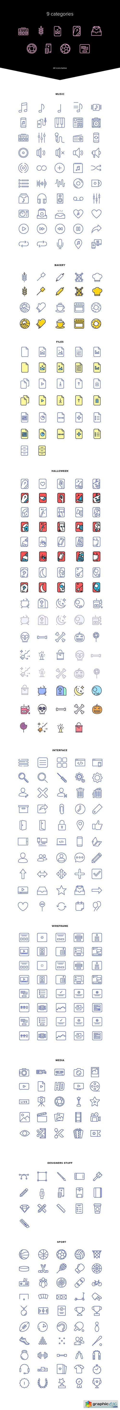 400+ Vector Icons pack, UI, Media