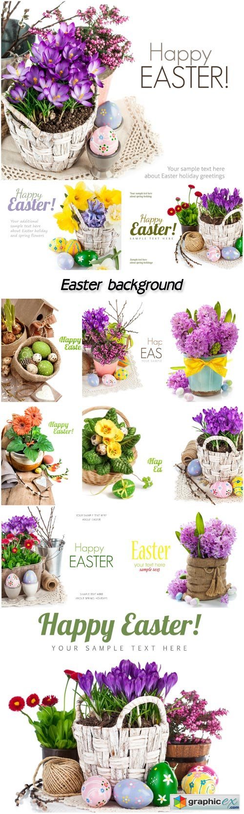Easter background with beautiful flowers