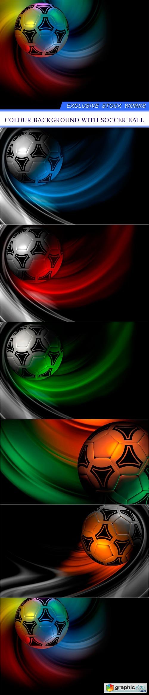 Colour background with soccer ball 6X JPEG