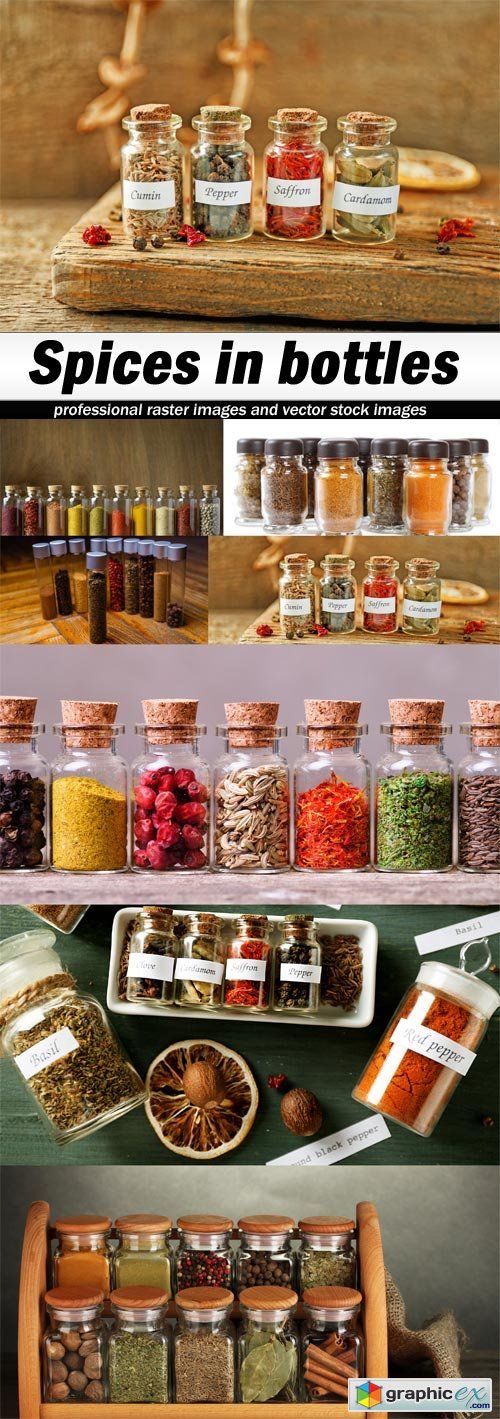 Spices in bottles