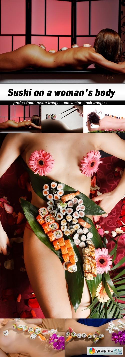 Sushi on a woman's body