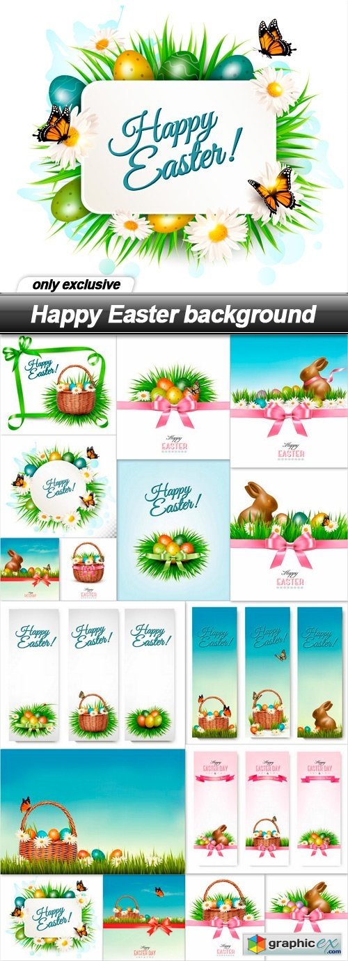 Happy Easter background - 16 EPS