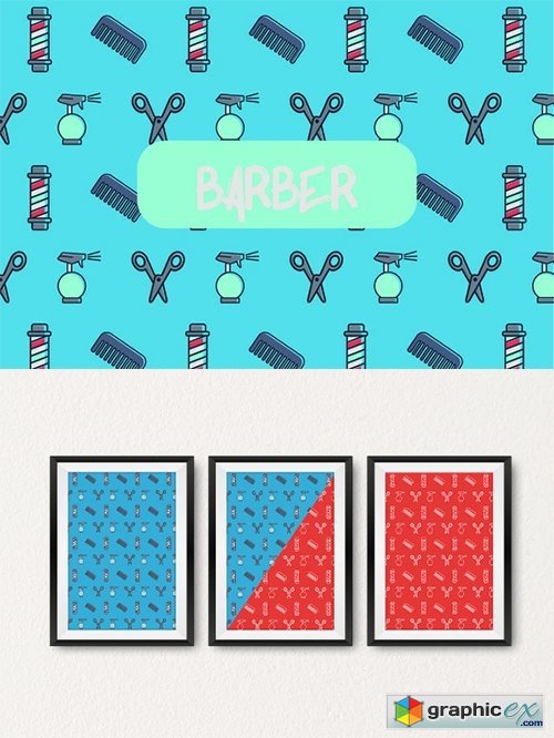 Barber icon pattern