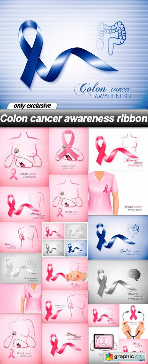 Colon cancer awareness ribbon - 20 EPS