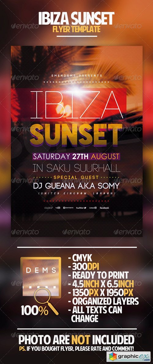 Ibiza Sunset Flyer Template