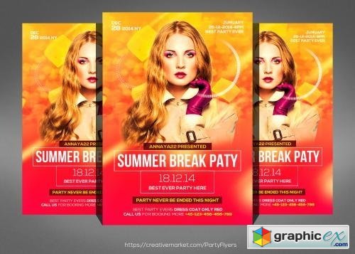 Summer Break Party Flyer Template