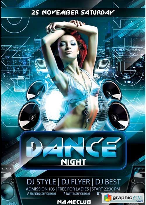 Dance Night Flyer V10 PSD Template