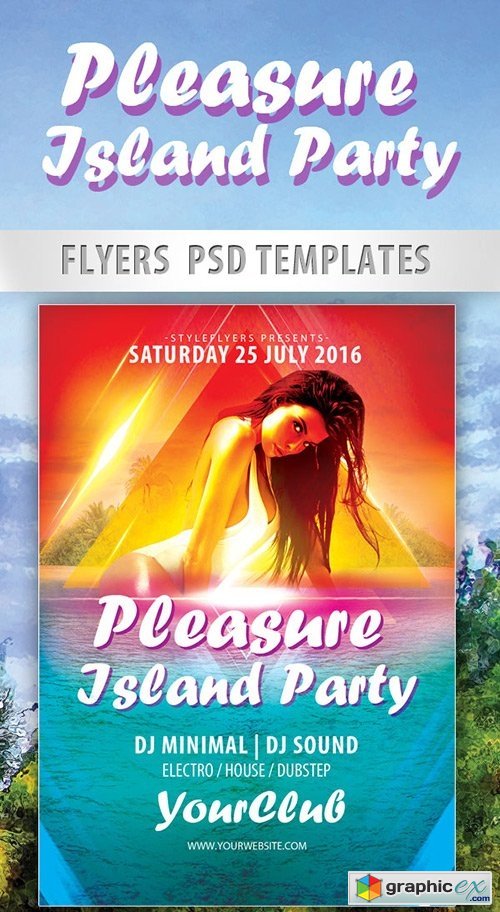 Pleasure Island Party Flyer PSD Template + Facebook Cover