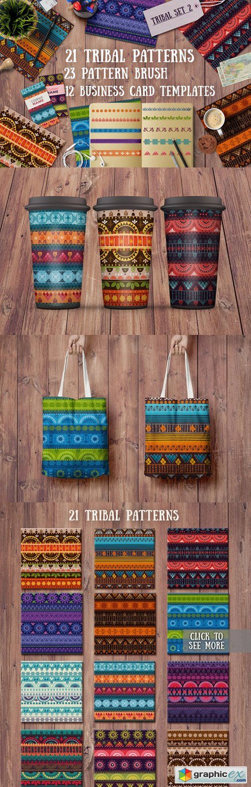 2.Tribal patterns, brushes and cards