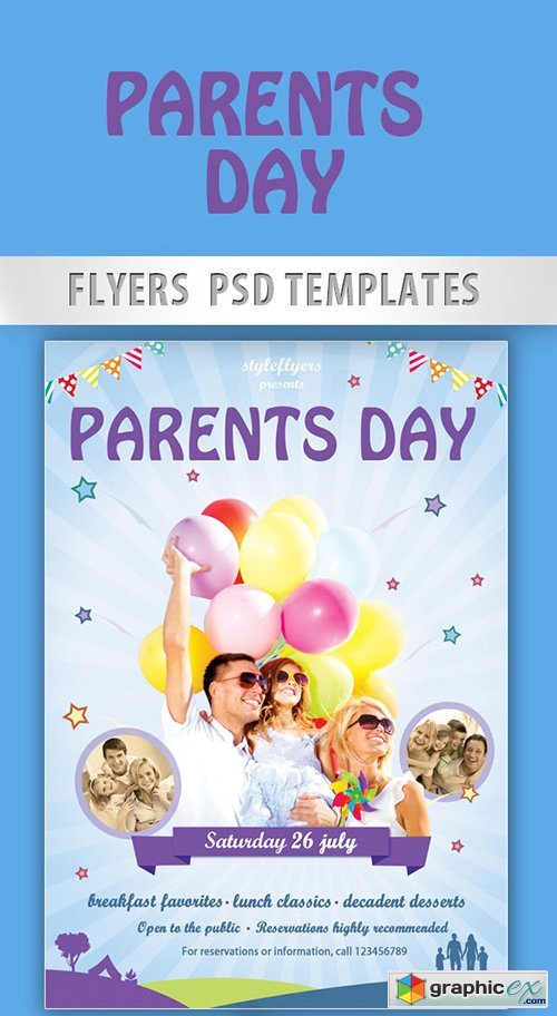 Parents Day Flyer PSD Template + Facebook Cover