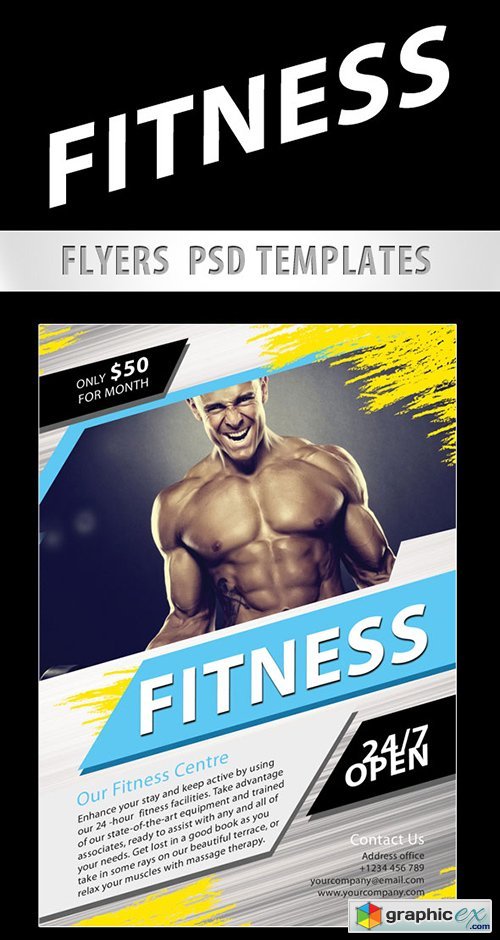 Fitness Flyer PSD Template + Facebook Cover