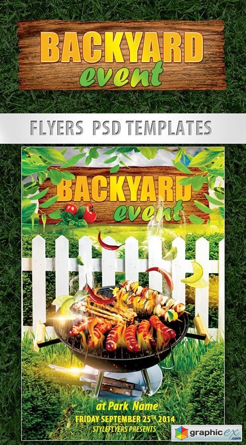 Backyard Event PSD Template + Facebook Cover