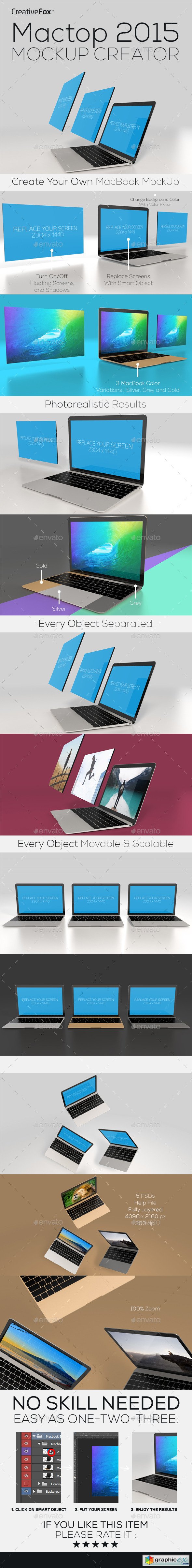 Mactop 2015 Mockup Creator - Laptop Mockup
