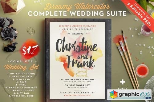 Dreamy Watercolor Wedding Suite 552853