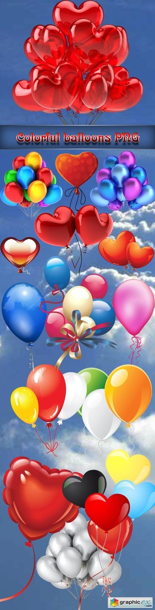 Colorful balloons PNG clipart