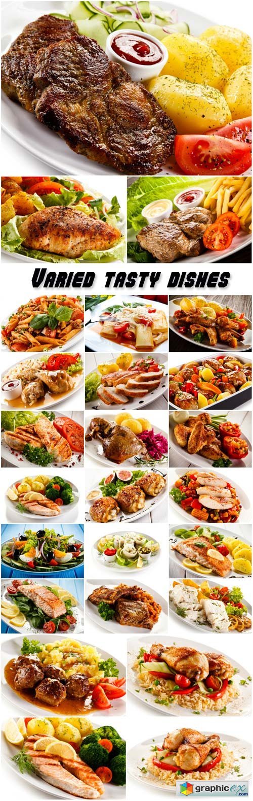 Varied tasty dishes