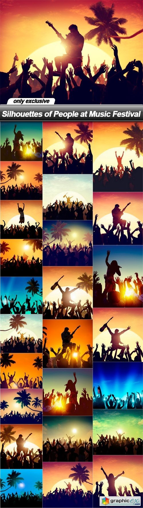 Silhouettes of People at Music Festival - 25 UHQ JPEG