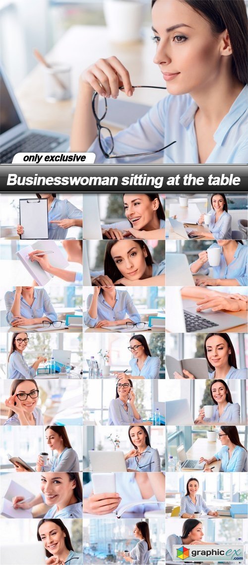 Businesswoman sitting at the table - 25 UHQ JPEG