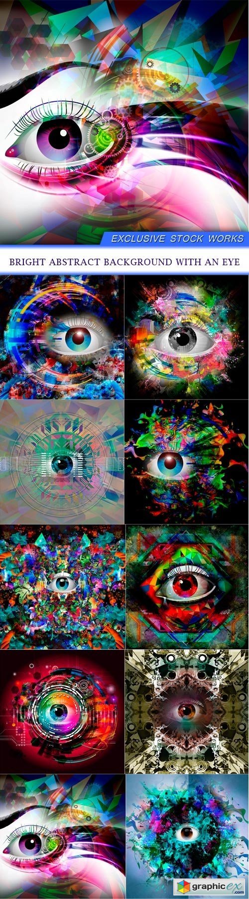 Bright abstract background with an eye 10X JPEG