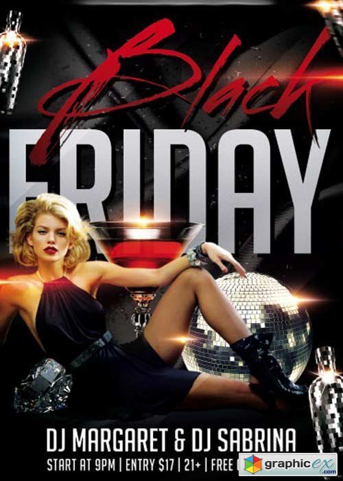Black Friday V3 Flyer PSD Template + Facebook Cover