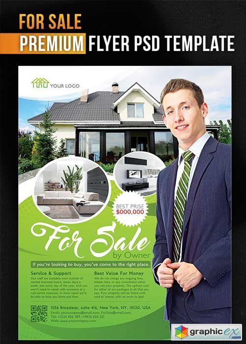 For Sale Flyer PSD Template + Facebook Cover