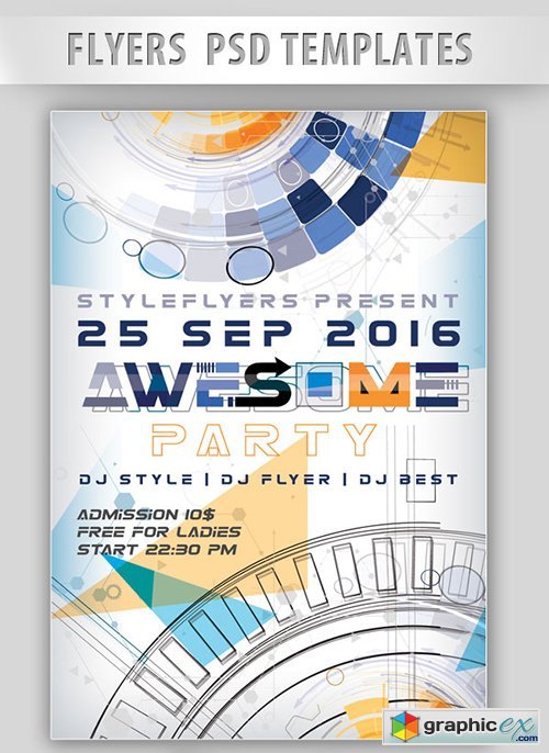 Awesome Party Flyer PSD Template + Facebook Cover