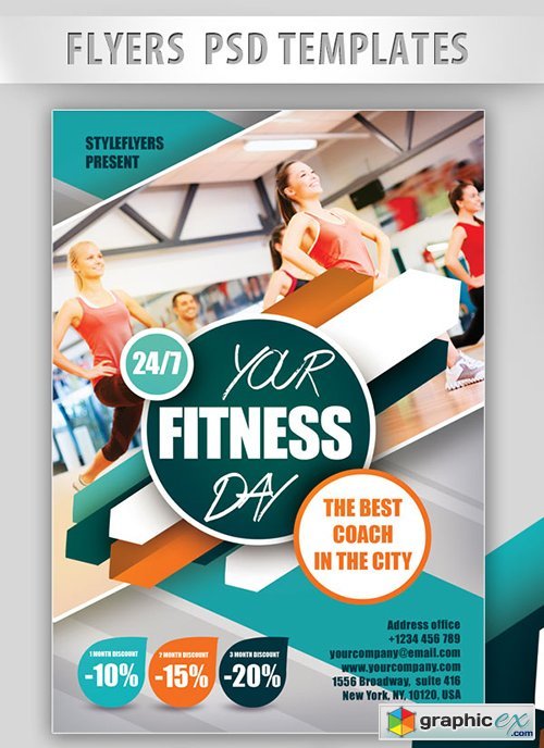 Your Fitness Day! Flyer PSD Template + Facebook Cover
