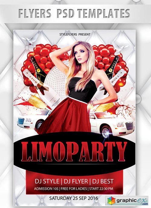 Limoparty Flyer PSD Template + Facebook Cover