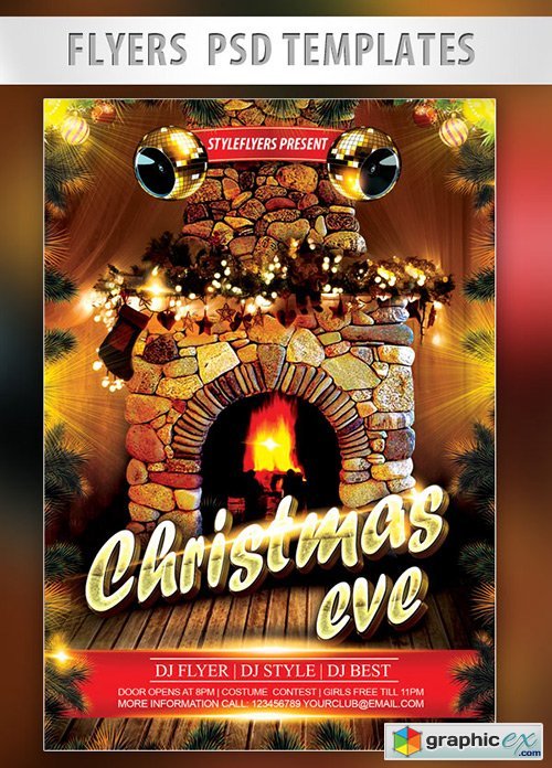 Christmas Eve Flyer PSD Template + Facebook Cover