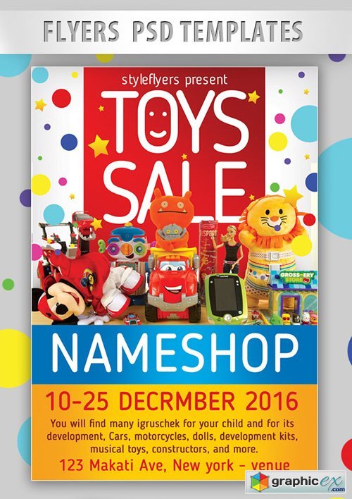 Toys Sale Flyer PSD Template + Facebook Cover