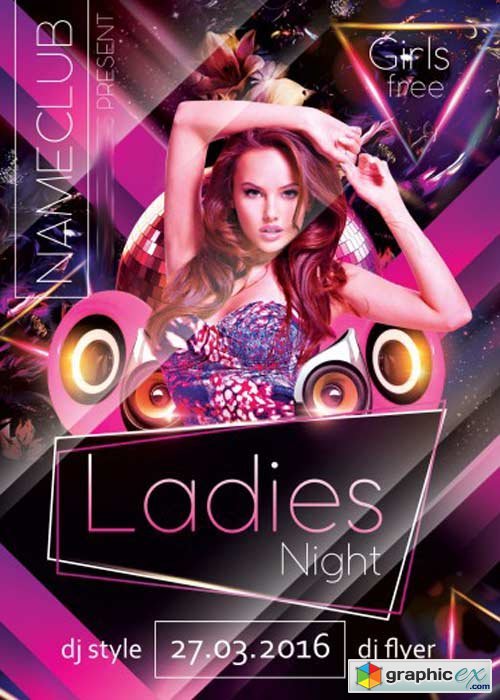 Ladies Night V4 Flyer PSD Template + Facebook Cover