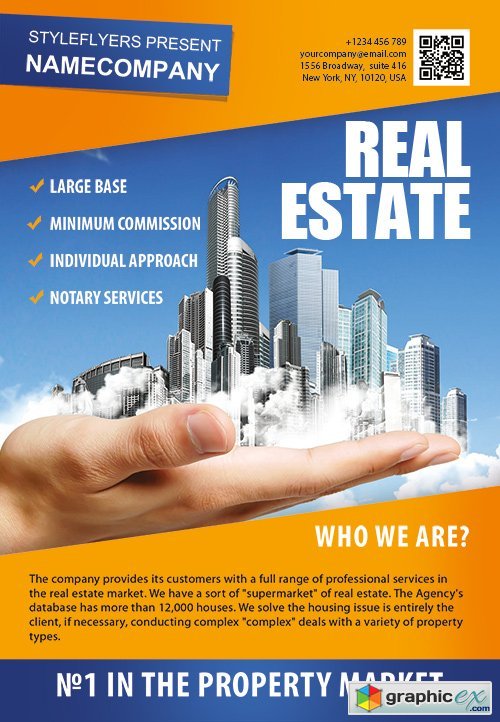 Real Estate PSD Flyer Template + Facebook Cover