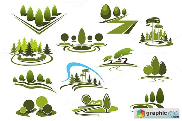 Parks Forest and Garden Icons