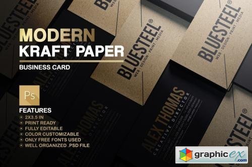 Modern Kraft Paper Business Card