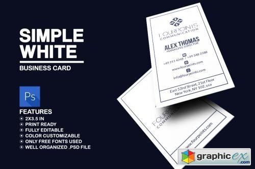 Simple White Business Card 586301