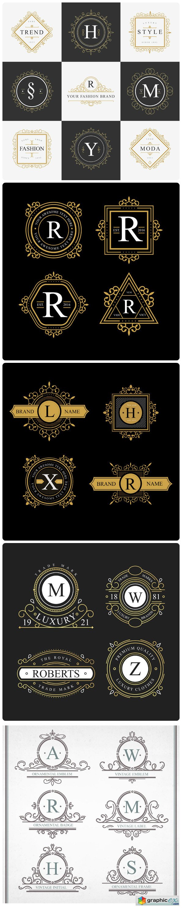 Set Luxury Logos 36 in 1 Ai