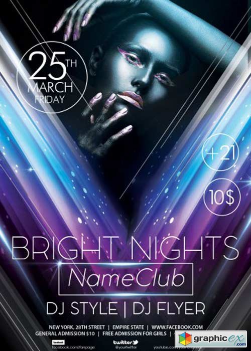 Bright Nights PSD Flyer Template