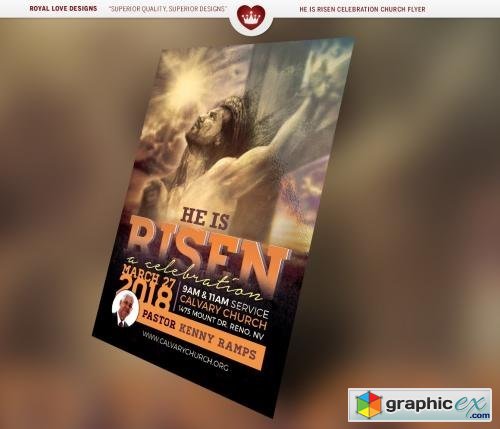 He is Risen Celebration Church Flyer
