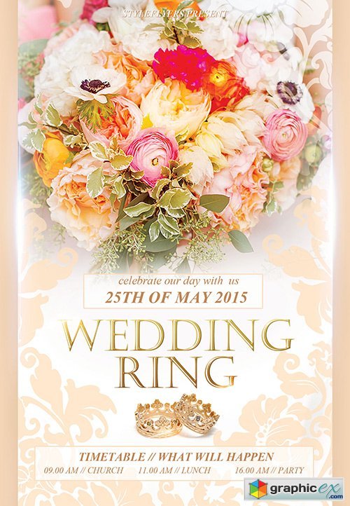 Wedding Ring PSD Flyer Template + Facebook Cover