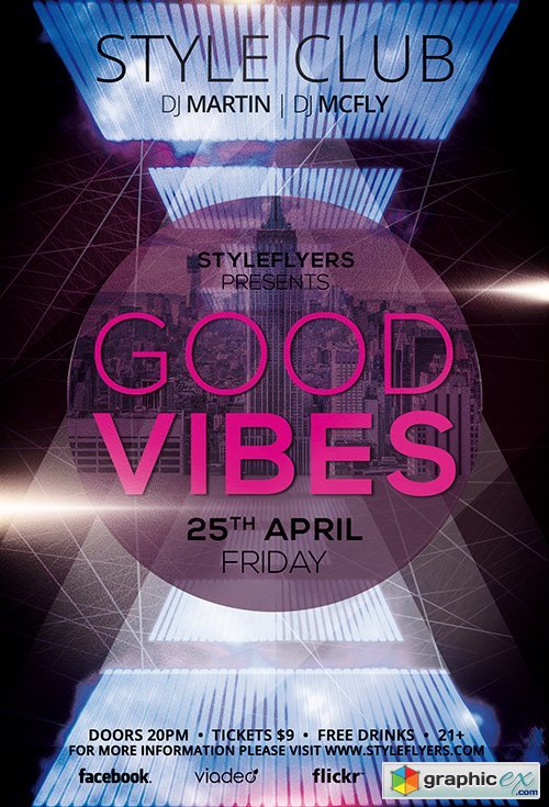 Good Vibes PSD Flyer Template + Facebook Cover
